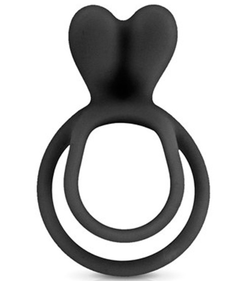 Double cockring noir avec stimulateur de clitoris - CC5710050010